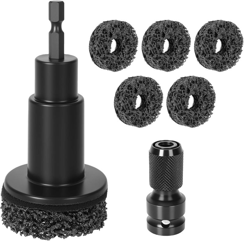 Hombees Eascor Wheel Hub Cleaning Tool, Wheel Hub Resurfacing Kit, Wheel Stud Cleaner, Quick Rust Removal for Lug Studs and Rotors, Fits 1/2” Wrenches Or Electric Drill, Automotive Maintenance Tool - Image 1